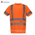 Atacado 100% Poliéster Malha Birdeye Tecido de Alta Visibilidade Reflexiva Segurança Trabalho T-shirt Para Homens